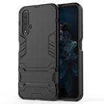 Shockproof PC + TPU Case for Huawei Honor 20, with Holder (Black)