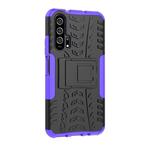 Tire Texture TPU+PC Shockproof Case for Huawei Honor 20 Pro, with Holder (Purple)