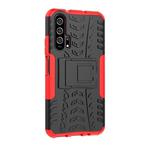 Tire Texture TPU+PC Shockproof Case for Huawei Honor 20 Pro, with Holder (Red)