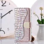 Laser Glitter Powder Matching Crocodile Texture Horizontal Flip Leather Case for Huawei Mate 20 Lite, with Card Slots & Holder (Silver)