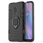 PC + TPU Shockproof Protective Case for OPPO K3 /Realme X, with Magnetic Ring Holder (Black)
