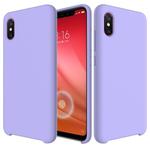 Solid Color Liquid Silicone Dropproof Protective Case for Xiaomi Mi 8 Pro (Purple)