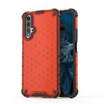 Shockproof Honeycomb PC + TPU Case for Huaiwei Honor 20 (Red)