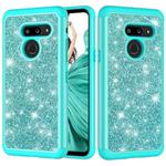 Glitter Powder Contrast Skin Shockproof Silicone + PC Protective Case for LG G8 ThinQ (Green)