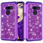 Glitter Powder Contrast Skin Shockproof Silicone + PC Protective Case for LG G8 ThinQ (Purple)