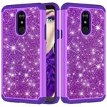 Glitter Powder Contrast Skin Shockproof Silicone + PC Protective Case for LG Stylo 5 (Purple)