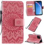 For iPhone 11 Pro Pressed Printing Sunflower Pattern Horizontal Flip PU Leather Case , with Holder & Card Slots & Wallet & Lanyard