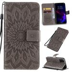 For iPhone 11 Pressed Printing Sunflower Pattern Horizontal Flip PU Leather Case , with Holder & Card Slots & Wallet & Lanyard