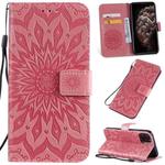 For iPhone 11 Pro Max Pressed Printing Sunflower Pattern Horizontal Flip PU Leather Case , with Holder & Card Slots & Wallet & & Lanyard