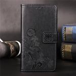 For Nokia 3.1 Plus Pressed Flowers Horizontal Flip Leather Case With Magnetic Buckle & Holder & Card Slots & Wallet (Black)