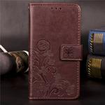 For Nokia 3.1 Plus Pressed Flowers Horizontal Flip Leather Case With Magnetic Buckle & Holder & Card Slots & Wallet (Brown)
