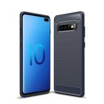 Brushed Texture Carbon Fiber TPU Case for Galaxy S10+