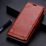 Copper Buckle Nappa Texture Horizontal Flip Leather Case for Huawei P30 Lite, with Holder & Card Slots & Wallet (Brown)