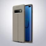 Litchi Texture TPU Shockproof Case for Galaxy S10+ (Grey)
