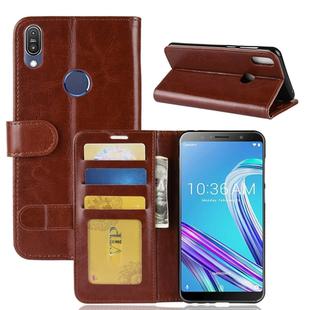Crazy Horse Texture Horizontal Flip Leather Case for Asus Zenfone Max Pro (M1) ZB601KL, with Wallet & Holder & Card Slots(Brown)