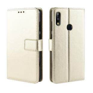 Crazy Horse Texture Horizontal Flip Leather Case for Asus Zenfone Max Plus (M2) ZB634KL / Zenfone Max Shot ZB634KL, with Holder & Card Slots & Wallet & Lanyard (Gold)