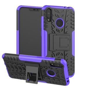 Tire Texture TPU+PC Shockproof Case for Asus Zenfone Max (M2), with Holder (Purple)