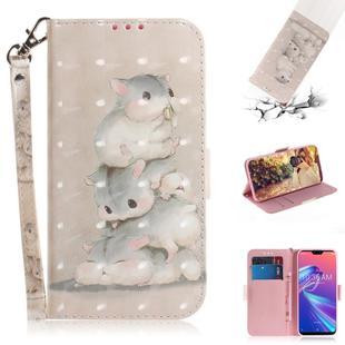 3D Colored Drawing Squirrels Pattern Horizontal Flip Leather Case for Asus Zenfone Max Pro (M2) ZB631KL, with Holder & Card Slots & Wallet