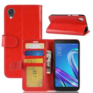 Crazy Horse Texture Horizontal Flip Leather Case for Asus ZenFone Live (L1) ZA550KL, with Wallet & Holder & Card Slots (Red)