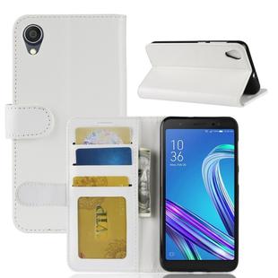 Crazy Horse Texture Horizontal Flip Leather Case for Asus ZenFone Live (L1) ZA550KL, with Wallet & Holder & Card Slots (White)