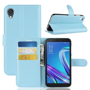 Litchi Texture Horizontal Flip Leather Case for  Asus ZenFone Live (L1) ZA550KL, with Wallet & Holder & Card Slots (Blue)