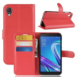 Litchi Texture Horizontal Flip Leather Case for  Asus ZenFone Live (L1) ZA550KL, with Wallet & Holder & Card Slots (Red)