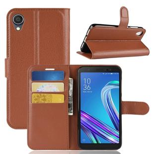 Litchi Texture Horizontal Flip Leather Case for  Asus ZenFone Live (L1) ZA550KL, with Wallet & Holder & Card Slots (Brown)