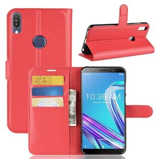Litchi Texture Horizontal Flip Leather Case for Asus Zenfone Max Pro (M1) ZB601KL, with Wallet & Holder & Card Slots (Red)