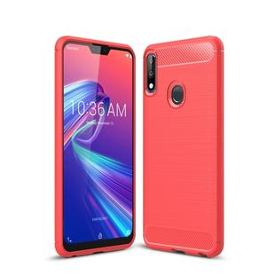 Brushed Texture Carbon Fiber Shockproof TPU Case for ASUS Zenfone Max Pro(M2) (Red)