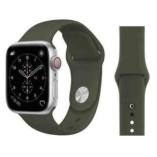 For Apple Watch Series 3 & 2 & 1 38mm Fashion Simple Style Silicone Wrist Watch Band (Army Green)