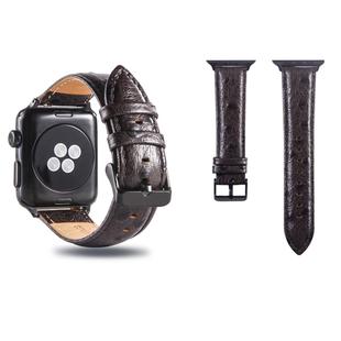 Ostrich Skin Texture Genuine Leather Wrist Watch Band for Apple Watch Series 3 & 2 & 1 38mm(Coffee)