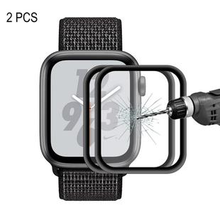 2 PCS ENKAY Hat-Prince 0.2mm 9H 3D Aluminum Alloy Frame Full Screen Glass Film for Apple Watch Series 4 44mm(Black)