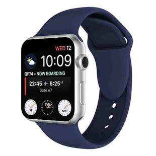 Double Rivets Silicone Watch Band for Apple Watch Series 3 & 2 & 1 38mm(Dark Blue)