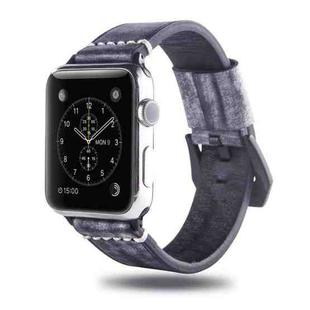 White Fog Wax Texture Top-grain Leather Strap for Apple Watch Series 7 41mm / 6 & SE & 5 & 4 40mm / 3 & 2 & 1 38mm(Black)