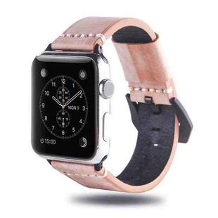 White Fog Wax Texture Top-grain Leather Strap for Apple Watch Series 7 41mm / 6 & SE & 5 & 4 40mm / 3 & 2 & 1 38mm(Orange)