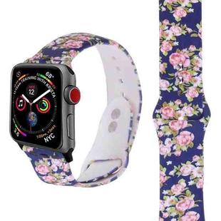 Silicone Printing Strap for Apple Watch Series 5 & 4 40mm (Pink Flower Pattern)
