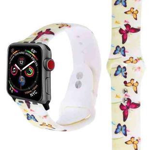 Silicone Printing Strap for Apple Watch Series 5 & 4 40mm (Butterfly Pattern)