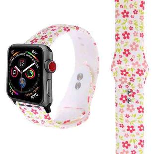 Silicone Printing Strap for Apple Watch Series 5 & 4 40mm (Colored Flower Pattern)