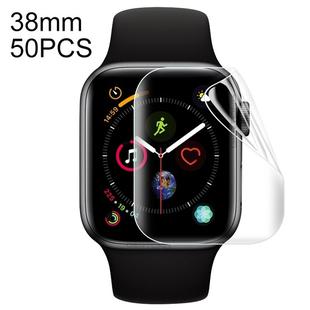 50 PCS For Apple Watch 38mm Soft Hydrogel Film Full Cover Front Protector