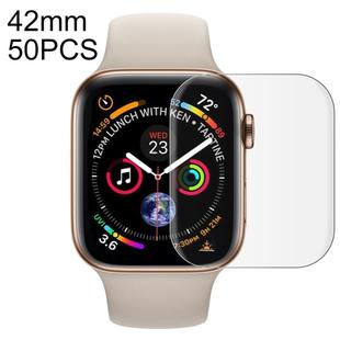 50 PCS For Apple Watch 42mm Soft PET Film Full Cover Screen Protector(Transparent)