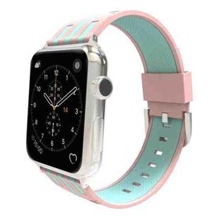 For Apple Watch 38mm Stripe Silicone Watch Band with Connector