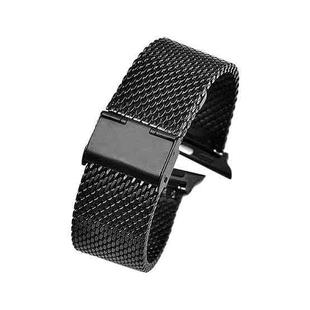 304 Stainless Steel Milanese Watch Band with Connector For Apple Watch Series 8&7 41mm / SE 2&6&SE&5&4 40mm / 3&2&1 38mm(Black)