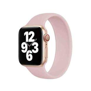 For Apple Watch Series 10 42mm / 9&8&7 41mm / SE 3&SE 2&6&SE&5&4 40mm / 3&2&1 38mm Solid Color Elastic Silicone Watch Band, Size:M 143mm (Gray Pink)