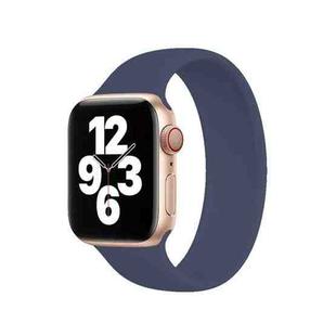 For Apple Watch Ultra 49mm / Series 8&7 45mm / SE 2&6&SE&5&4 44mm / 3&2&1 42mm Solid Color Elastic Silicone Watch Band, Size:M 143mm (Deep Blue)