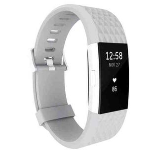 For Fitbit Charger 2 Bracelet Watch Diamond Texture TPU Watch Band, Full Length: 23cm(Grey)
