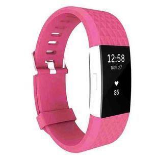 For Fitbit Charger 2 Bracelet Watch Diamond Texture TPU Watch Band, Full Length: 23cm(Magenta)