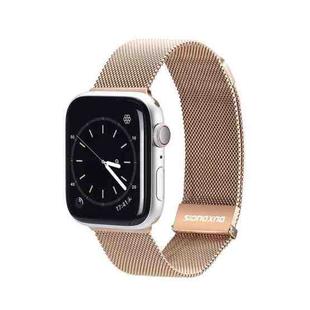 DUX DUCIS Milanese Watch Band For Apple Watch Series 8&7 45mm / SE 2&6&SE&5&4 44mm / 3&2&1 42mm(Gold)