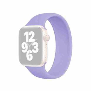 For Apple Watch Ultra 49mm / Series 8&7 45mm / SE 2&6&SE&5&4 44mm / 3&2&1 42mm Solid Color Elastic Silicone Watch Band, Size:L 156mm (British Lavender)