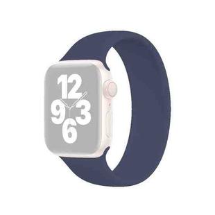 For Apple Watch Ultra 49mm / Series 8&7 45mm / SE 2&6&SE&5&4 44mm / 3&2&1 42mm Solid Color Elastic Silicone Watch Band, Size:L 156mm (Deep Blue)