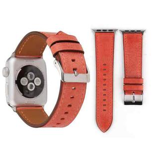 For Apple Watch Series 8&7 41mm / SE 2&6&SE&5&4 40mm / 3&2&1 38mm Fresh Style Genuine Leather Watch Band(Red)